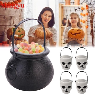 Xiangyu Halloween Candy Bucket olla bruja esqueleto caldero titular tarro truco o tratar Halloween fiesta decoración accesorios niños juguete