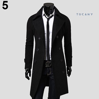 Tucany Trench Coat Moda hombre invierno abrigo largo de doble capa ropa interior (8)
