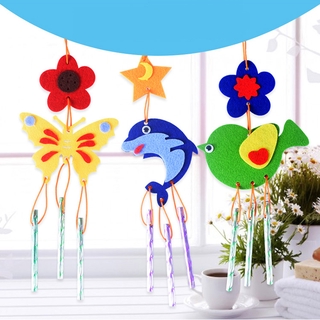 8 modelos para niños diy hechos a mano adornos lindos dibujos animados campanilla de viento kits de manualidades