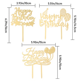 Suhe espejo acrílico de alta calidad DIY regalos feliz cumpleaños globo decoración de tarta decoración de boda nuevos favores de los niños bebé ducha suministros de fiesta (3)