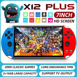 X12 Plus 7 pulgadas portátil portátil consola de juegos 16GB preinstalado 20000 juegos gratis soporte TV Out reproductor de videojuegos