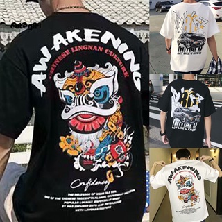 Hombres camiseta manga corta suelta suave verano Hip Hop impreso Tops masculinos para compras