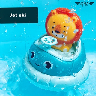romancity bebé baño juguete seguro impermeable colorido de dibujos animados conejo león baño juguete para niños