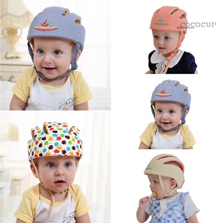 cococu casco impreso ajustable algodón bebé gorra protectora para uso diario