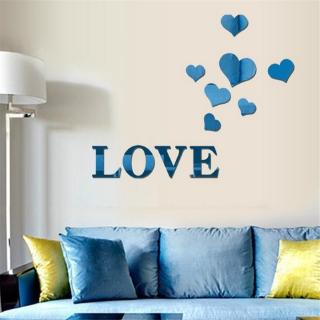 1 juego de calcomanías decorativas para pared/espejo/amor/palabra/espejo/3D/acrílico/oro/plata/abecedario para dormitorio/sala de estar