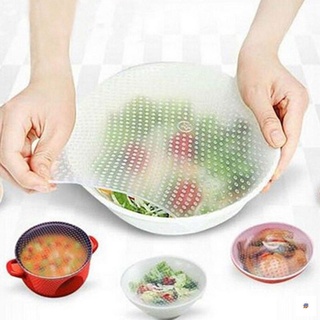 [srf] stretch and fresh 4pcs silicona envoltura de alimentos multifunción cuencos cubierta accesorios de cocina