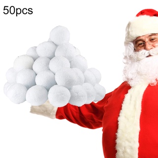 hfz 50pcs 7,5 cm interior realista falsas bolas de nieve suaves para luchar juego de navidad diversión