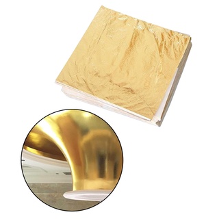 100 piezas de papel de imitación de papel dorado, diseño de manualidades, 14 x 14 cm, hojas de papel de oro (1)