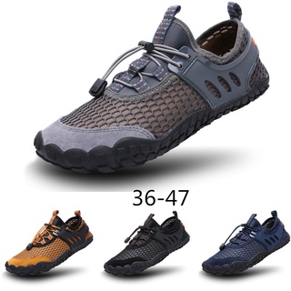 3 colores de los hombres y las mujeres zapatos de natación al aire libre más el tamaño 36-47 senderismo zapatos de escalada impermeable al aire libre de malla de cuero