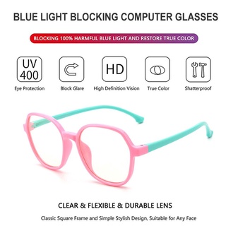 ETHMFIRM Flexible Niños Luz Azul Bloqueo Gafas De Ordenador Protección UV Video Juegos Niñas Marco De Silicona Suave Anti-Entrenamiento Los (4)