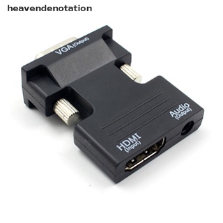 [heavendenotation] adaptador convertidor hdmi a vga hdmi hembra a vga macho con soporte de audio 1080p