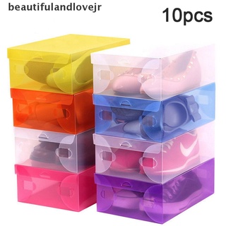 [beautifulandlovejr] 10pcs clamshell caja de zapatos caja de almacenamiento zapatos cajón tipo de almacenamiento hogar