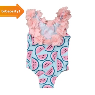 [BRBAOSITY1] Traje de baño de una sola pieza bebé niña traje de baño sandía 6-24 meses 2-4 años bebé niño trajes de baño Bikini traje de baño con Floral (1)