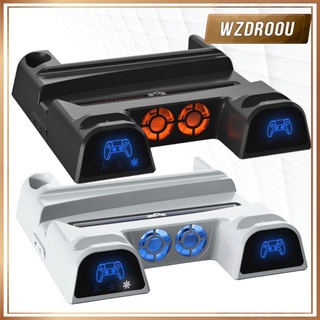 Wzdroou soporte Vertical+Ventilador De enfriamiento+estacion De carga+almacenamiento De juegos Para Ps5