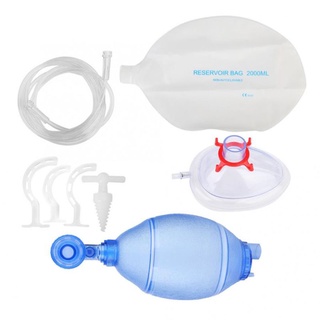clcz adultos/niños/infantes resucitador manual pvc ambu bolsa de oxígeno tubo de primeros auxilios kit simple aparato de respiración herramienta (3)
