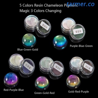 TAR1 5 Colores Mágico Resina Camaleones Pigmento Espejo Arco Iris Perla Polvo Colorante Epoxi Purpurina Joyería Kit