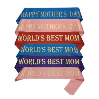 Día de la madre faja Selempang la mejor mamá del mundo/feliz día de la madre satén faja festiva decoración blanca/oro rosa/azul