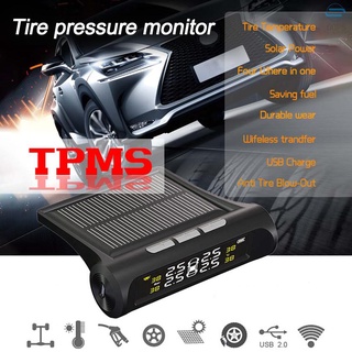 Oop Tpms Sistema De monitoreo De presión De neumáticos De coche De carga Solar Hd pantalla Lcd Digital Sistema De alarma inalámbrico con Sensor De 4 (6)