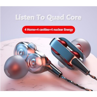 [disponible en inventario] audífonos con micrófono de 4 núcleos/altavoces duales dinámicos para juegos/deportes de 3.5 mm HiFi/audífonos manos libres para juegos
