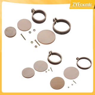 0.8" mini bordado aro de madera punto de cruz anillo marco para colgantes manualidades diy