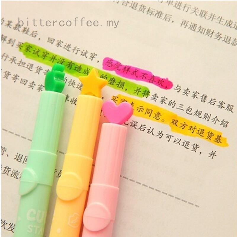 lindo color caramelo kawaii resaltadores tintas sello pluma creativo marcador pluma suministros escolares papelería de oficina