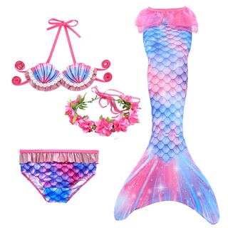 traje de baño de sirena de moda para niña, bikini, cosplay, cola, fiesta de cumpleaños, disfraz de regalo