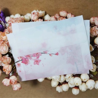 VITELA 10pcs Vintage melocotón flor sobre suministros escolares pergamino Artificial ácido sulfúrico papel lindo papelería tarjeta cubierta translúcida invitación bolsa organizador carta (9)