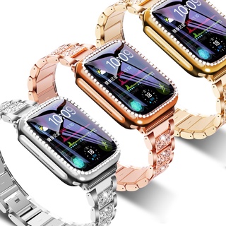Correa de acero inoxidable para Apple Watch 40 mm 44 mm 38 mm 42 mm señoras diamante correa para Apple iWatch series 6 SE 5 4 3 2 1 iWatch pulsera (3)