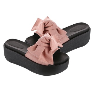 Moda grande Bowknot sandalias zapatillas mujer plataforma zapatos de verano zapatos de playa (6)