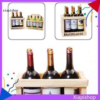 Xps con imanes casa de muñecas botella de vino casa de muñecas refrigerador gabinete de vino conveniente guardar para nevera (1)