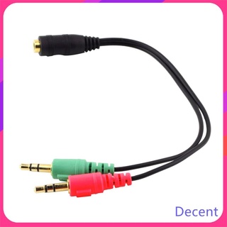 3.5 mm 2 en 1 hembra a doble macho auriculares auriculares pc adaptador cable de audio