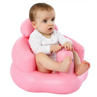 ✡Qj☼Silla inflable del bebé, hogar multiusos taburete de baño silla de ducha sofá inflable para niñas niños, rosa/azul (1)