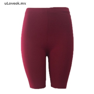 🙌 [uloveok] leggings para mujer slim sport fitness media cintura alta de secado rápido skinny biker shorts [mx] F6X6 (8)