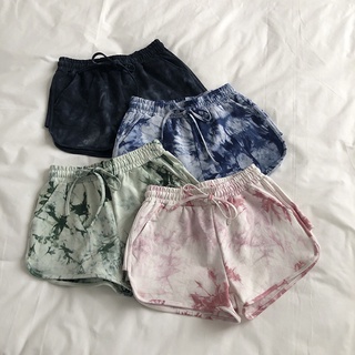 Whe-pantalones cortos deportivos de cintura alta con estampado Tie-dye para mujer/pantalones cortos de playa de verano