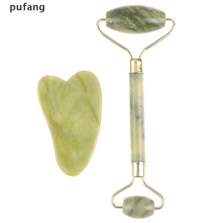 Rodillo y Gua Sha herramientas de Jade Natural rascador masajeador con piedras para cara {bigsale}