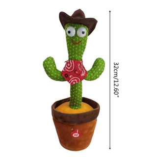 exis 1 pc divertido baile cactus peluche juguetes, grabación electrónica cactus planta juguete para educación infantil con 120 canciones (2)