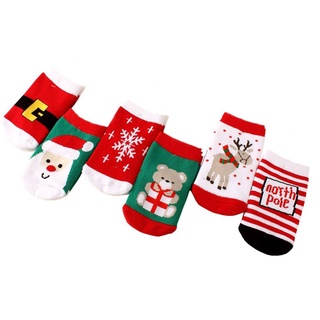 PERRINS Calcetines Suaves De Navidad Medio Tubo Medias De Invierno Bebé Niños Niñas Engrosamiento Algodón/Multicolor (6)
