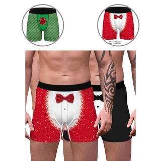 [oplebes] estiramiento de los hombres calzoncillos íntimos navidad boxeadores arco nudo para fiesta