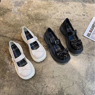 Francés Retro Estilo Británico Pequeño Zapatos De Cuero De Las Mujeres 2021 Primavera Perla Hadas De Una Palabra Correa De Suela Gruesa Mary Jane Individuales