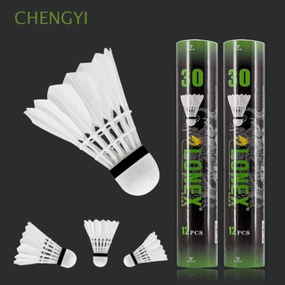 CHENGYI Durable Shuttlecock Goose Feather Shuttlecocks Products Badminton Balls Portable 12pcs Outdoor Sport Sports Game Racquet Sports Sport Training Training Ball