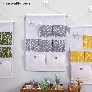 Nueva Bolsa Organizadora con 7 bolsillos De algodón y lino impermeable Para colgar en la pared/hogar (6)