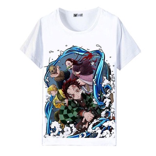 [ropa de mujer]ghost slayer t-shirt hombres y mujeres marea marca ins japonés harajuku estilo de manga corta fondo camisa neutral viento desgaste marea