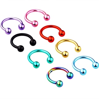1 Pc Pack Fashion Stainless Steel Horseshoe Fake Nose Ring / Cone Spike C Clip For Women Men (3)