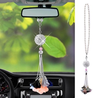 Colgante bola de cristal flor Fengshui atrapasol espejo coche adorno decoración colgante