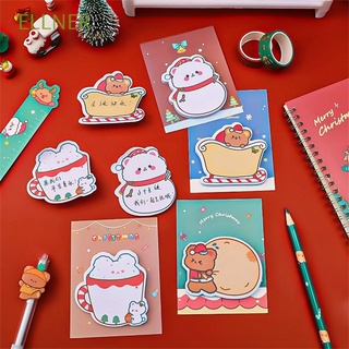 ELLNER 30 Sheets Writing Paper Cartoon Sticky Notes Christmas Memo Pads Cute Kawaii School Office Supplies Snowman Bear Stationery Notepad Paper