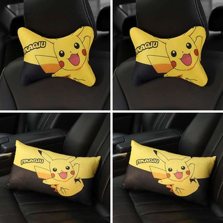 Pikachu - almohada para reposacabezas de coche, diseño de dibujos animados, reposacabezas, asiento lumbar, almohada cervical, cuatro estaciones, universal