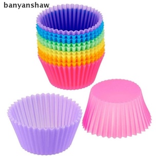 banyanshaw - 12 soportes de silicona para cupcakes, hornear galletas, postres, moldes redondos