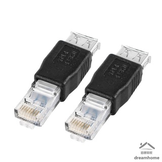 Adaptador De Conector USB A RJ45 Hembra Ethernet Internet RJ45 2 Pzs