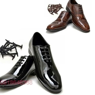 ❁ Formal silicona goma cordones Free Pantofel modelo 12pc 2 zapatos - negro ➴ (1)