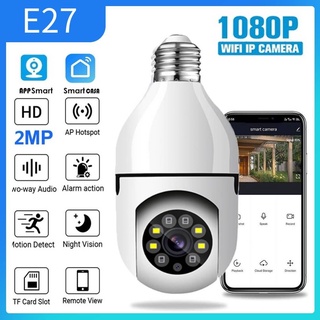 E27 Bombilla Cámara 360 Panorámica HD 1080P Wifi PTZ IP Luz Nocturna Seguridad Hogar (1)